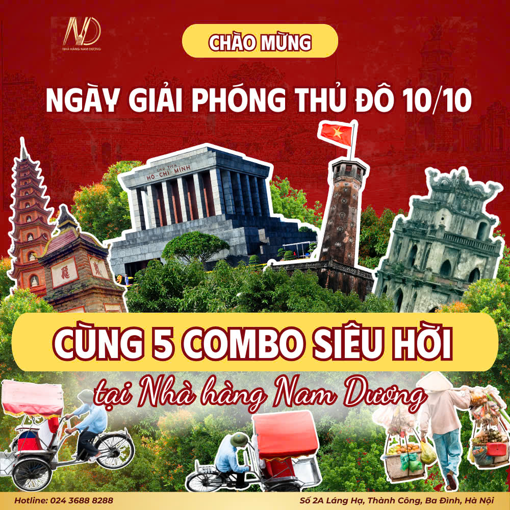 Nhà hàng Nam Dương CHÀO MỪNG NGÀY GIẢI PHÓNG THỦ ĐÔ 1010 01